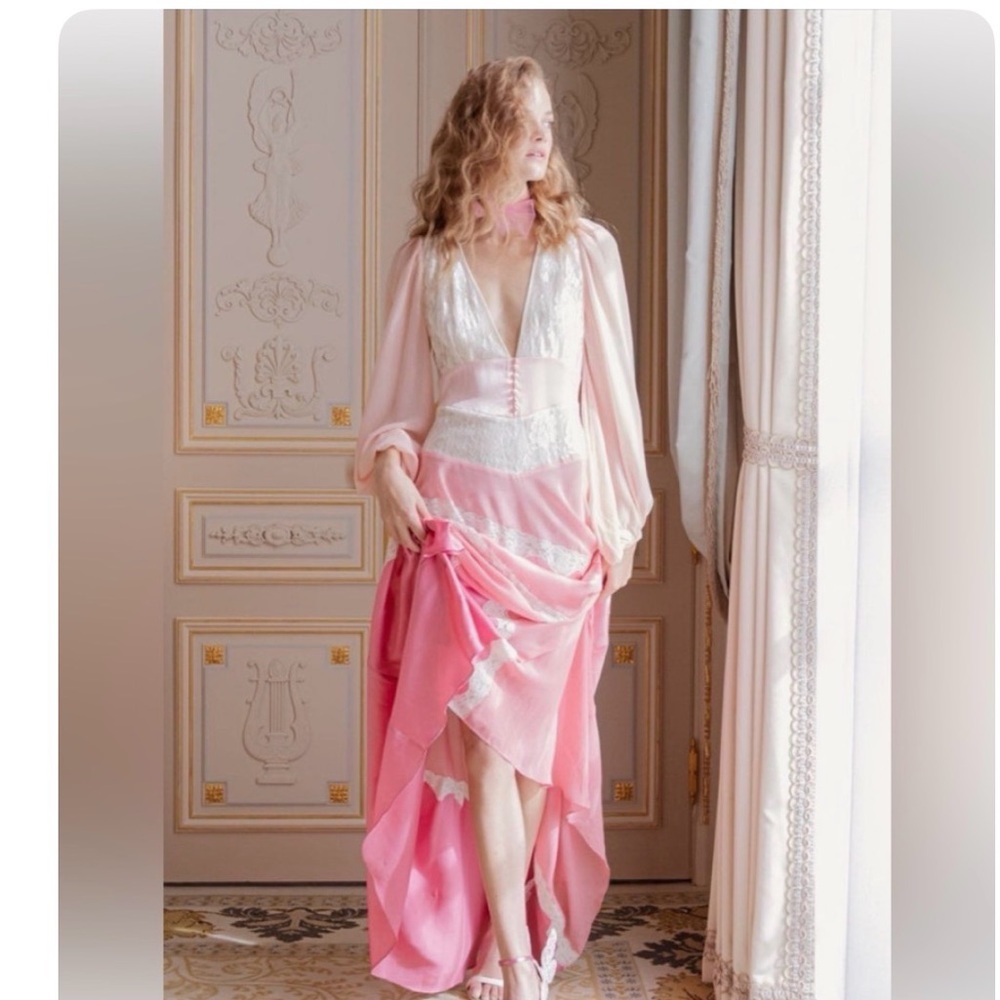 LoveShackFancy Pink and Cream Maxi Dress - Picture 6 of 6